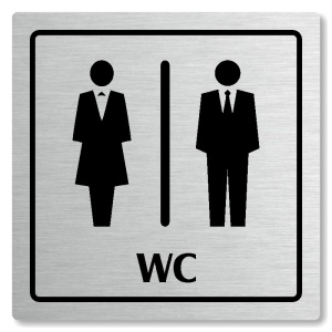 WC společné, 80x80mm, stříbrná, Arizona